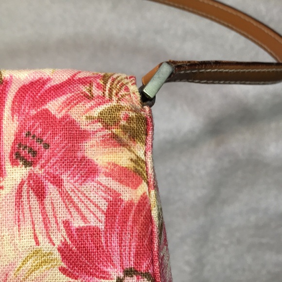 Kate Spade Charlotte Fleur pink floral linen shoulder bag - Picture 15 of 16